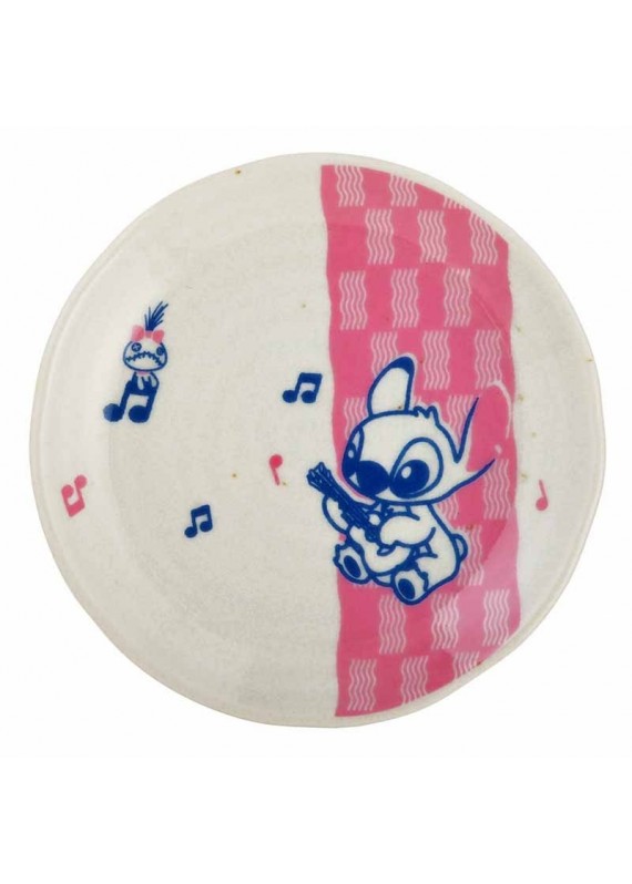 小魔星 史迪仔 史迪奇 星際寶貝 小金 日式和風 粉紅色 音樂 陶瓷碟