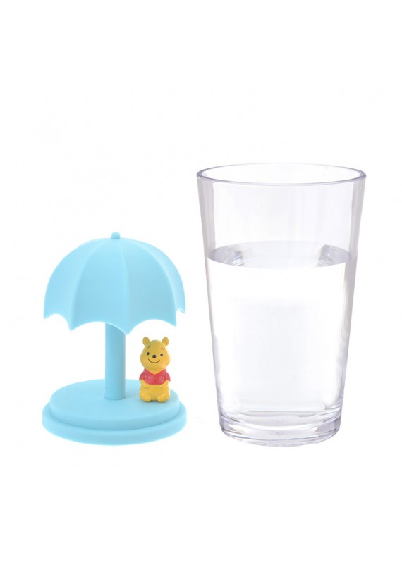 小熊維尼 藍色雨傘 擺設 膠杯 杯架 