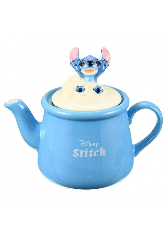 小魔星 史迪仔 史迪奇 星際寶貝 藍色 沙灘 玩耍 陶瓷 茶壺 連 濾茶器 