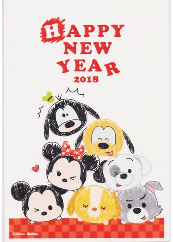 Tsum Tsum 米奇 米妮 與 朋友 2018 新年 明信片 1套3款 