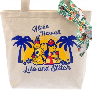 小魔星 史迪仔 史迪奇 星際寶貝 妮露 小金 17週年 限定 黃色 夏威夷 麻布 手提袋 連 圍巾