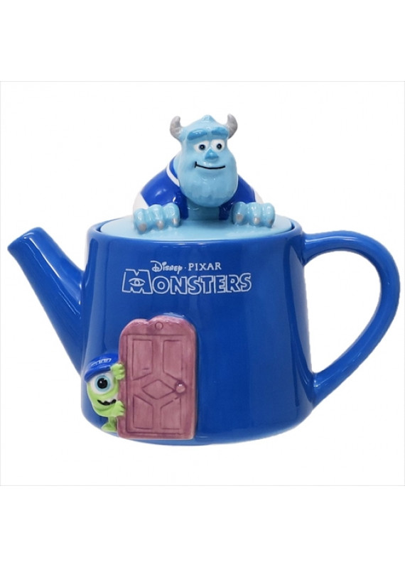 怪獸公司 怪獸大學 毛毛 大眼仔 藍色 陶瓷 茶壺 連 濾茶器 