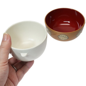 大鼻 花栗鼠 日本製 飯碗 湯碗 汁椀 茶碗 1套2個