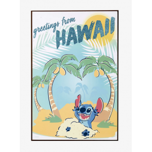 小魔星 史迪仔 史迪奇 星際寶貝 夏威夷 沙灘 玩沙 閃光 木制 藝術 掛畫