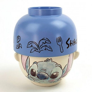 小魔星 史迪仔 史迪奇 星際寶貝 紫藍色 水彩畫 為食 系列 日本製 飯碗 湯碗 汁椀 茶碗 1套2個