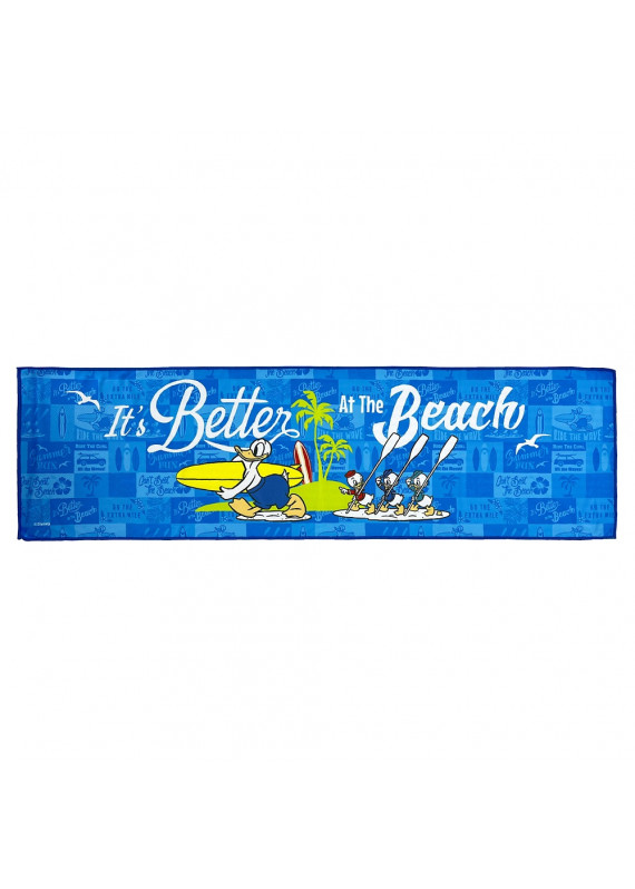 唐老鴨 與 外甥 夏日 彩藍 沙灘 沖浪 冷感 涼快 運動 毛巾