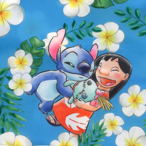 小魔星 史迪仔 史迪奇 星際寶貝 妮露 小金 20週年 與家人 限量版 藍色 夏威夷花 環保袋
