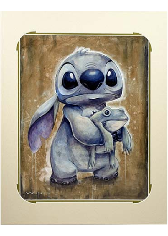 小魔星 史迪仔 史迪奇 星際寶貝 x 藝術家 Darren Wilson 擁抱蟾蜍 抱青蛙 豪華 印刷 藝術 掛畫
