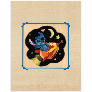 小魔星 史迪仔 史迪奇 星際寶貝 x 藝術家 Kristin Tercek 史迪仔在太空 太空船 豪華 印刷 藝術 掛畫