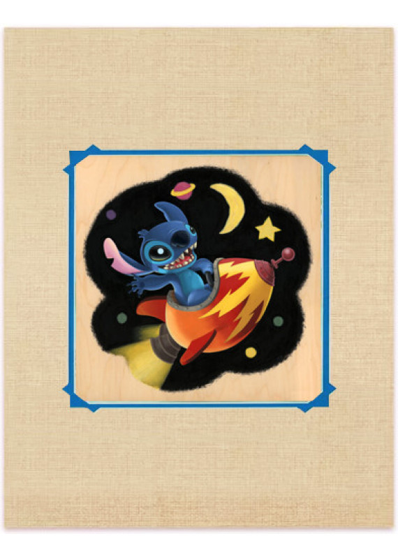 小魔星 史迪仔 史迪奇 星際寶貝 x 藝術家 Kristin Tercek 史迪仔在太空 太空船 豪華 印刷 藝術 掛畫