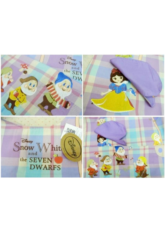 白雪公主 與 七個小矮人 可愛版 捉迷藏 紫藍色 格仔 圍裙 幼兒園老師 工作服