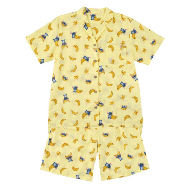 小魔星 史迪仔 史迪奇 星際寶貝 夏日 晚會 派對 黃色 香蕉  短袖 睡衣 套裝