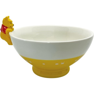 小熊維尼 立體 杯緣子 趴碗邊 陶瓷 飯碗