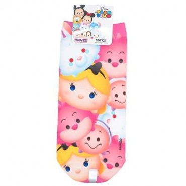 愛麗絲 妙妙貓 時間兔 Tsum Tsum 粉紅色 滑身 短襪