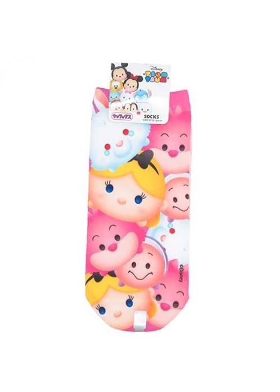 愛麗絲 妙妙貓 時間兔 Tsum Tsum 粉紅色 滑身 短襪