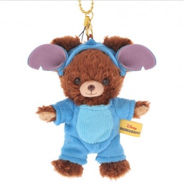 大學熊 x 小魔星 史迪仔 史迪奇 星際寶貝 藍色 服裝 毛公仔  電話繩 吊飾